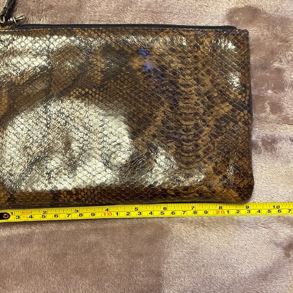 BCBG Brown Snakeskin Wristlet - Picture 3 of 5
